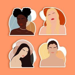 4 Boho Girls Stickers MATTE